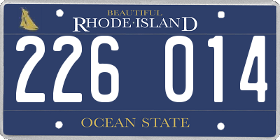 RI license plate 226014