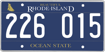 RI license plate 226015