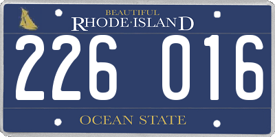 RI license plate 226016