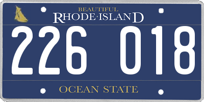 RI license plate 226018