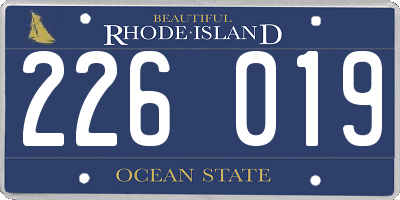RI license plate 226019