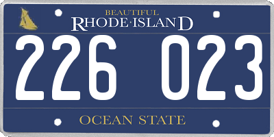 RI license plate 226023