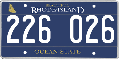 RI license plate 226026