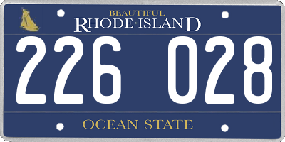 RI license plate 226028