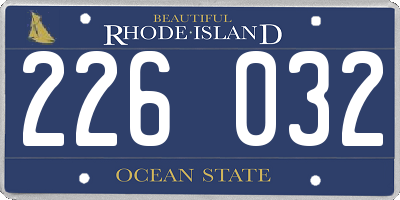 RI license plate 226032