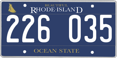 RI license plate 226035