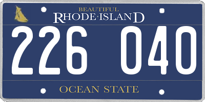 RI license plate 226040