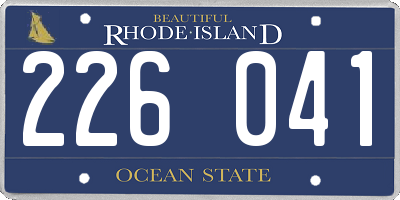 RI license plate 226041