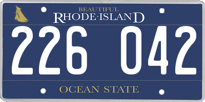 RI license plate 226042