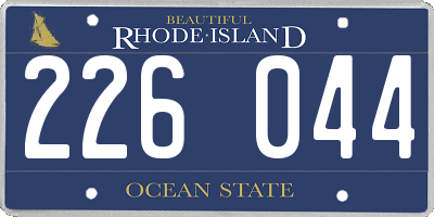 RI license plate 226044
