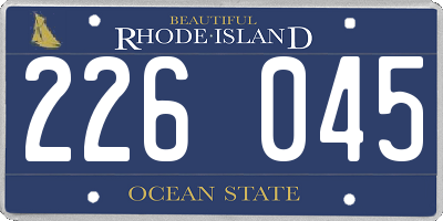 RI license plate 226045