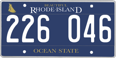 RI license plate 226046
