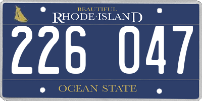 RI license plate 226047