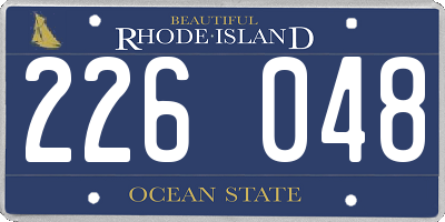 RI license plate 226048