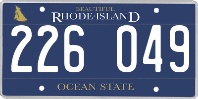 RI license plate 226049
