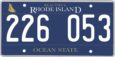 RI license plate 226053