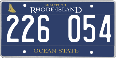 RI license plate 226054