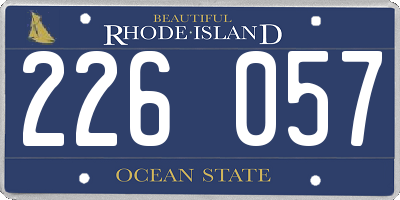 RI license plate 226057