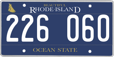 RI license plate 226060