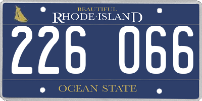 RI license plate 226066