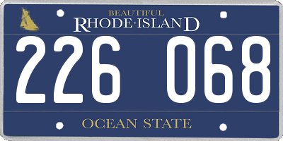 RI license plate 226068