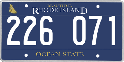 RI license plate 226071