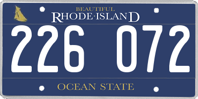 RI license plate 226072