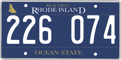 RI license plate 226074