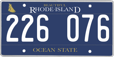 RI license plate 226076