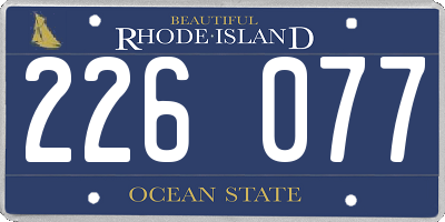 RI license plate 226077