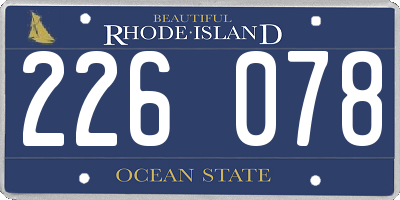 RI license plate 226078
