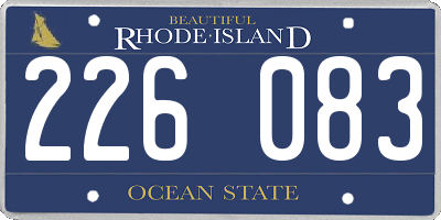 RI license plate 226083
