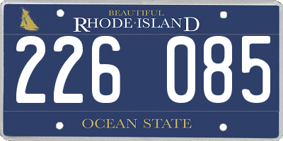RI license plate 226085