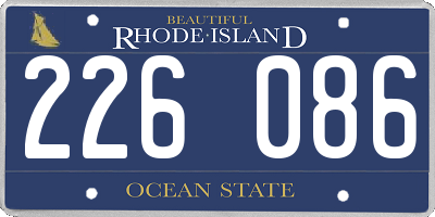RI license plate 226086