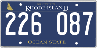 RI license plate 226087