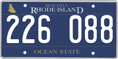 RI license plate 226088