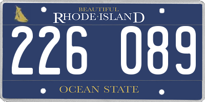 RI license plate 226089