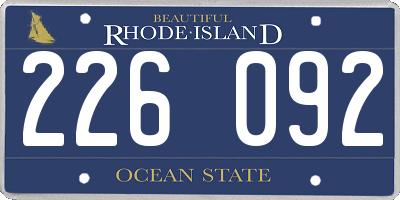 RI license plate 226092