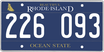 RI license plate 226093