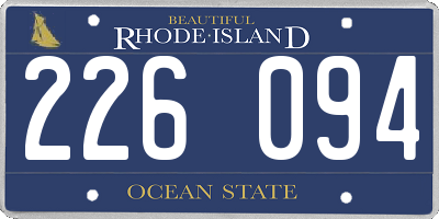 RI license plate 226094