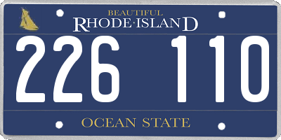 RI license plate 226110