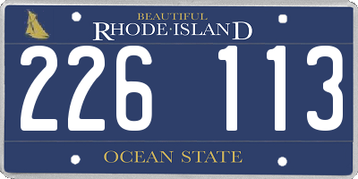 RI license plate 226113