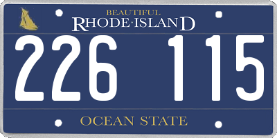 RI license plate 226115