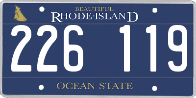RI license plate 226119