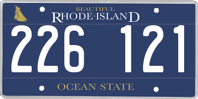 RI license plate 226121