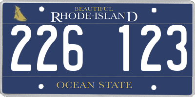 RI license plate 226123