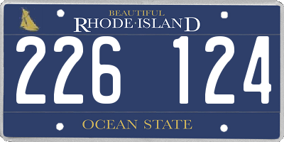 RI license plate 226124