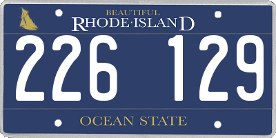 RI license plate 226129