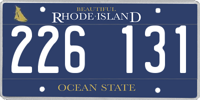 RI license plate 226131
