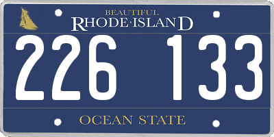 RI license plate 226133